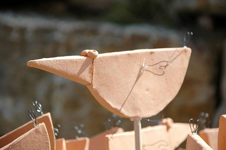 Seelenvogel aus Keramik