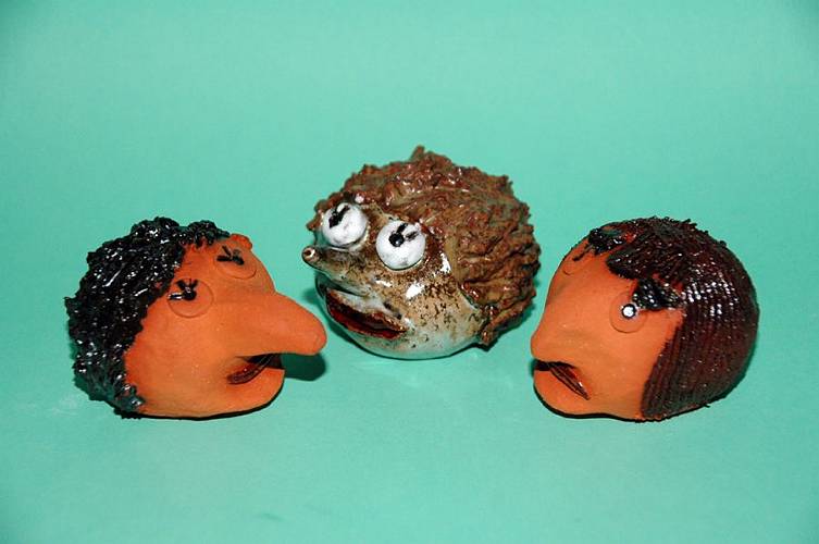 Gartenk�pfe und Igel