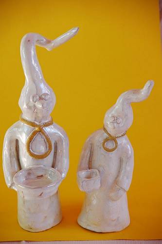 Waldfeen mit Teelichtern